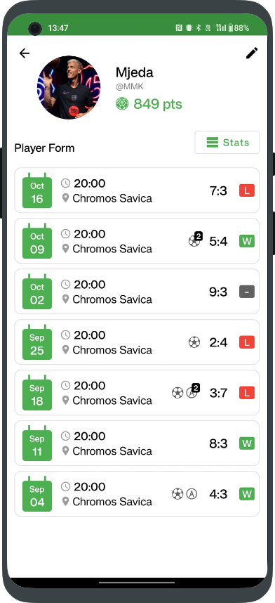 WiFi Fuca player stats screen